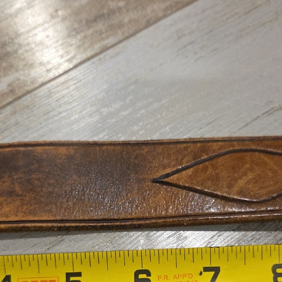 Rainbow Trout Fisherman Vintage Wood Buckle Belt - Picture 2 of 7